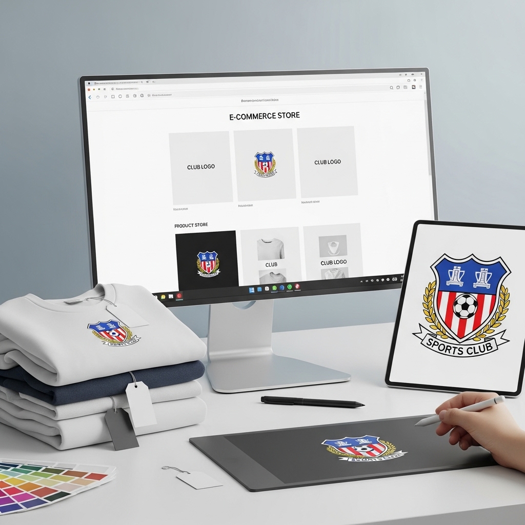 Bespoke store design with club branding and customization options